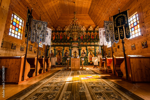 Fototapeta Naklejka Na Ścianę i Meble -  Interior of Komancza Orthodox Church in Poland.