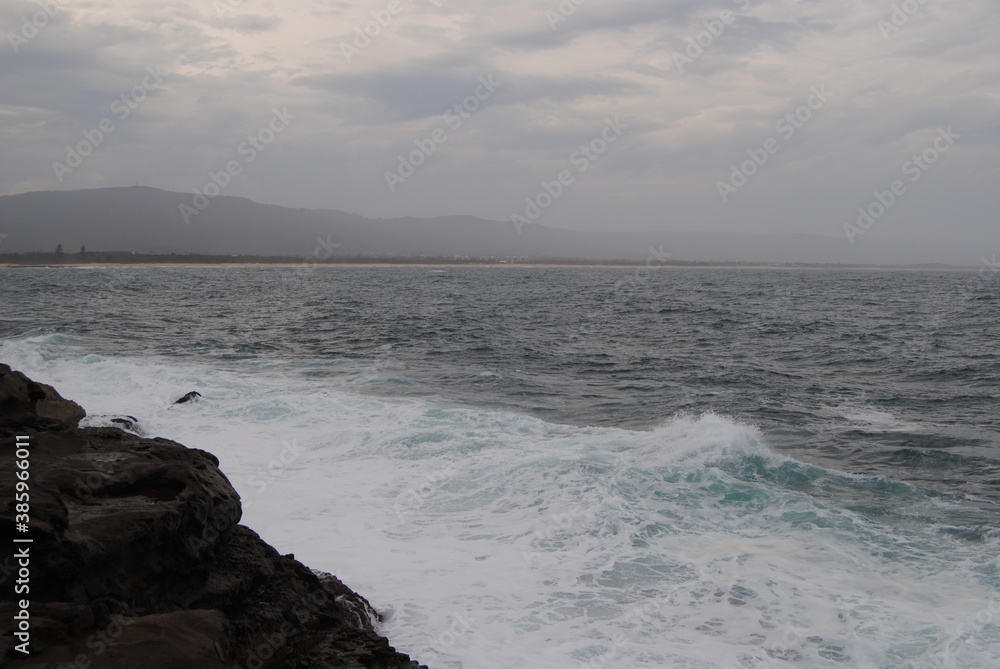 The ocean and the beach near the Wollongong 