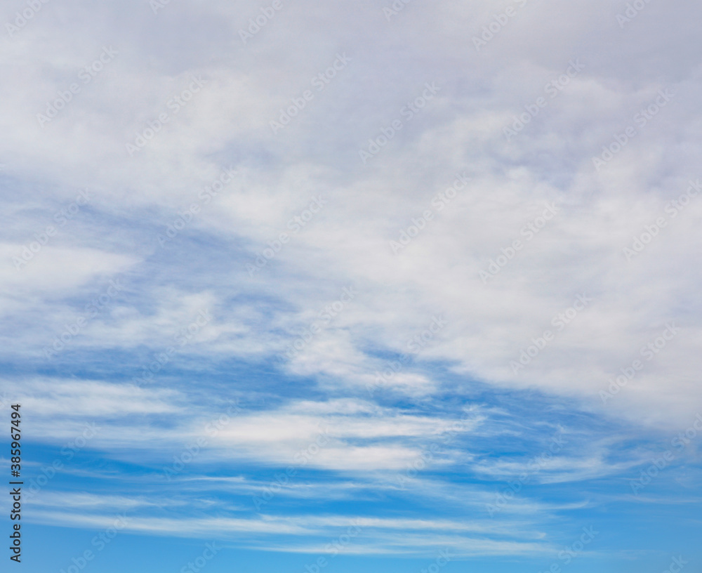 Sky background, lower part with few cirrus clouds, upper overcast