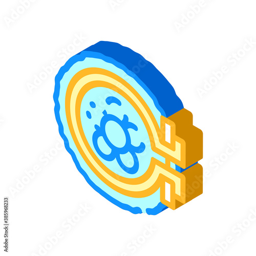 embroidering flower in embroidery hoop isometric icon vector illustration
