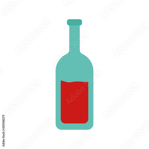 wine bottle flat style icon vector design