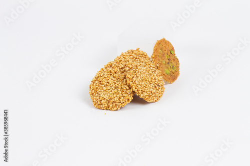 Barazek sesame Or Barazeq cookies, traditional arabic sweets photo