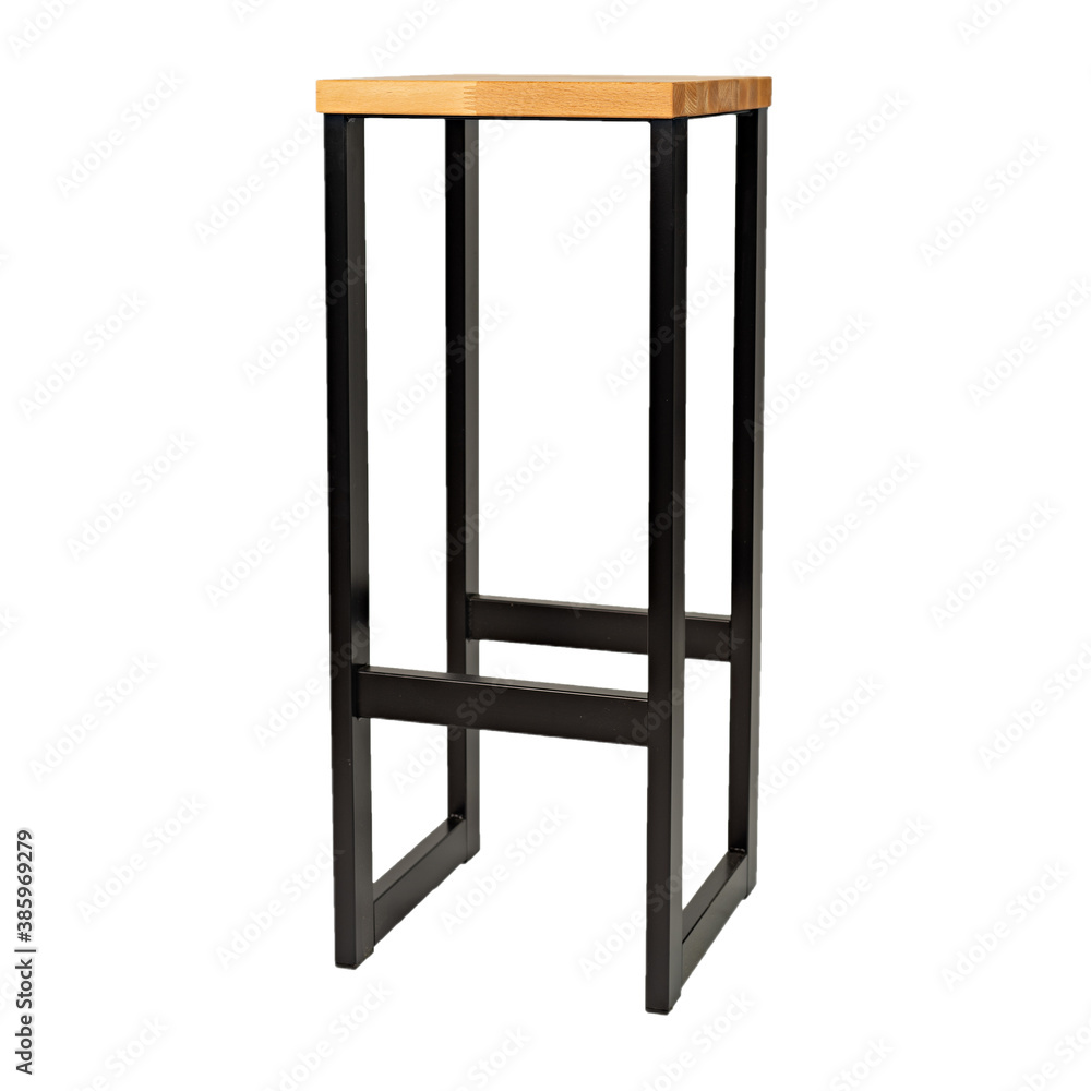Metal bar chair with wooden seat Metal bar chair with wooden seat