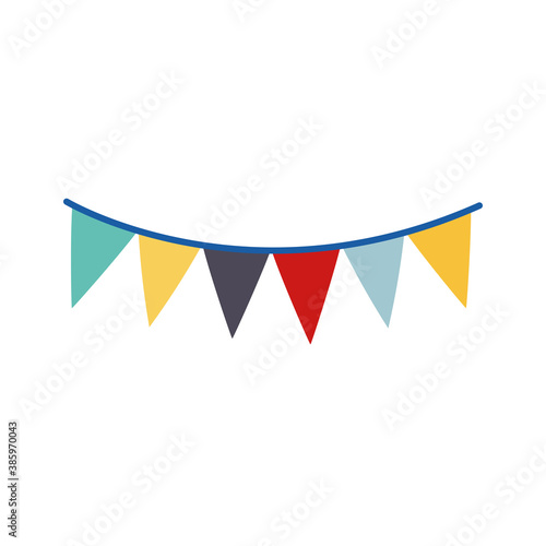 Party banner pennant flat style icon vector design