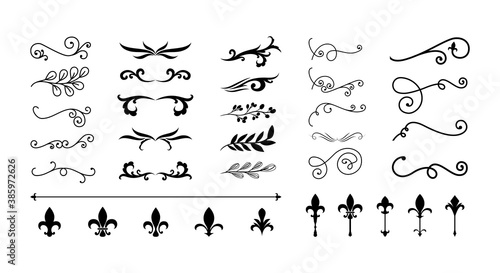 dividers ornaments line style icon collection vector design