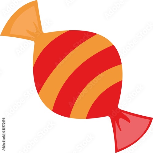 Vector emoticon illustration of a candy in its wrapper