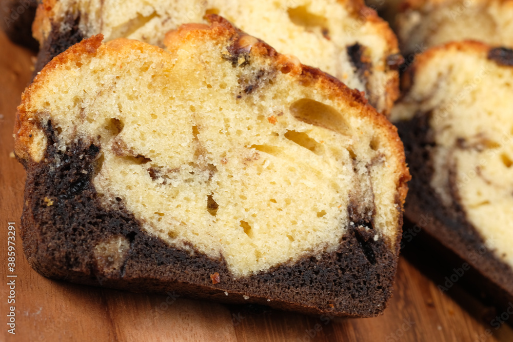 Close up of bakery cake on chopping board . Close up of bakery cake on chopping board .