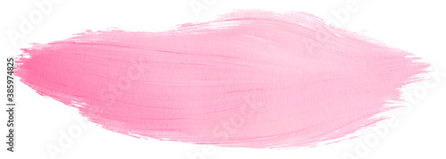 Light pink watercolor stain. On white background isolated