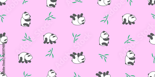 Fototapeta Naklejka Na Ścianę i Meble -  Panda seamless pattern, A cute Pandas on a pink background.
