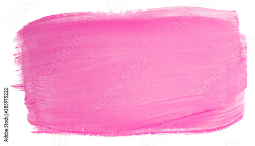 Pink crimson watercolor stain on paper. Isolated on white background