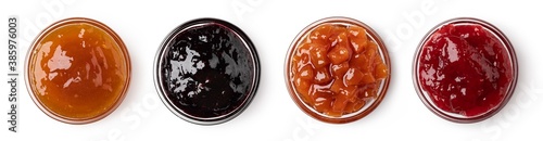 Photos set of glass bowl with jam