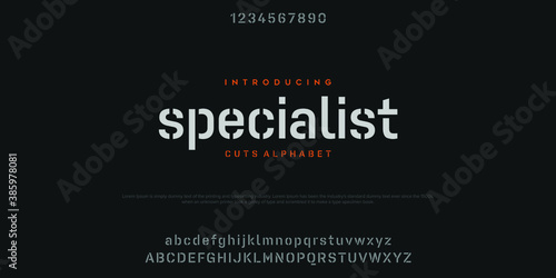 Abstract minimal modern alphabet fonts. Typography technology vector illustration