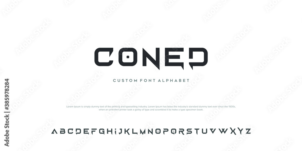 Abstract minimal modern alphabet fonts. Typography technology vector illustration Abstract minimal modern alphabet fonts. Typography technology vector illustration