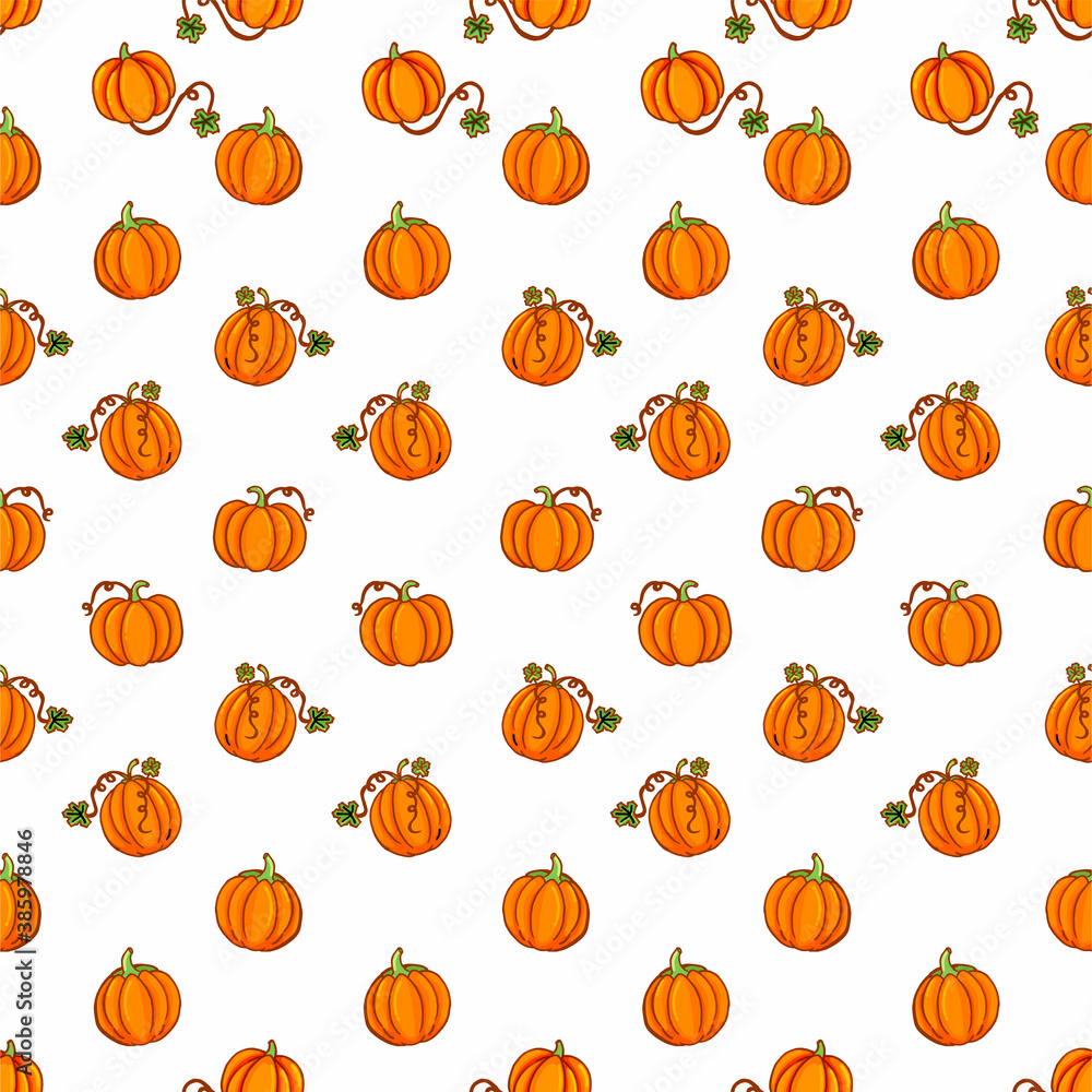 seamless pattern with orange cute pumpkin on white background. geometric pattern, hand drawn vector. modern scribble for kids, wallpaper, cover, backdrop, fabric, greeting, wrapping paper and gift. seamless pattern with orange cute pumpkin on white background. geometric pattern, hand drawn vector. modern scribble for kids, wallpaper, cover, backdrop, fabric, greeting, wrapping paper and gift.