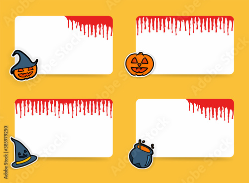 Set of speech bubbles halloween. Empty blank of different shapes for text and chat messages. Stock vector illustration. The variety of shape is so cute. It's good for transcribing message of emotion. 