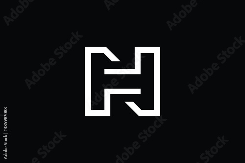 Minimal Innovative Initial NH logo and HN logo. Letter N LOGO AND N NH HN creative elegant Monogram. Premium Business logo icon. White color on background