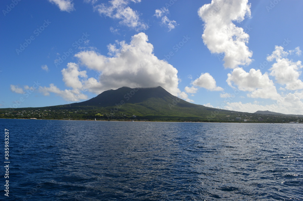 The beautiful St Kitts And Nevis paradise islands in the Caribbean Ocean