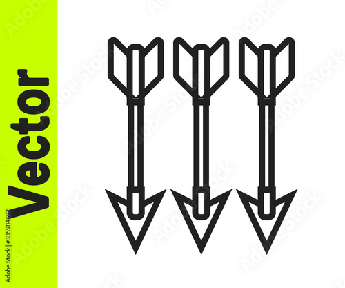 Black line Crossed arrows icon isolated on white background. Vector.