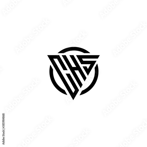 Initial letter CHS triangle monogram clean modern simple logo photo