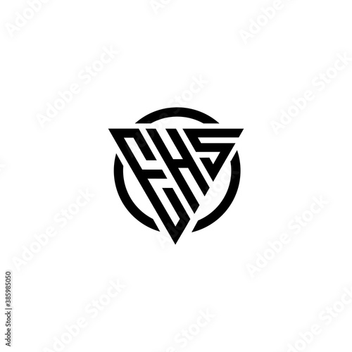 Initial letter EHS triangle monogram clean modern simple logo