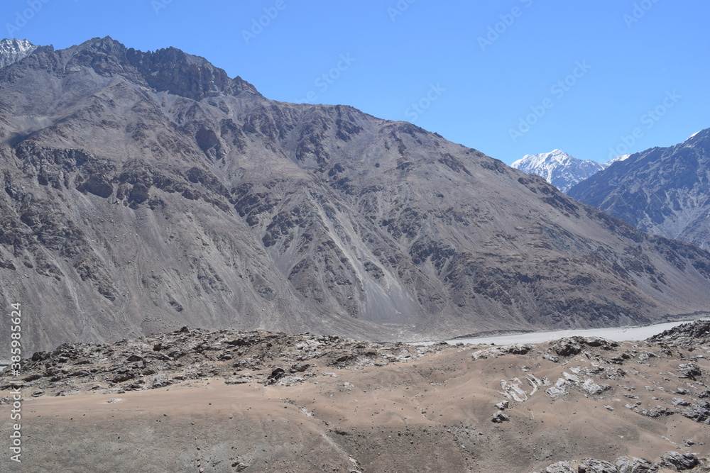 landscape in the himalayas and mountains in leh ladakh