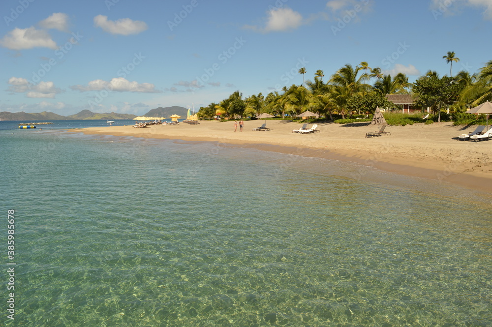 The picture perfect beaches of the paradise islands on St Kitts And ...