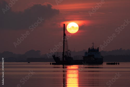 sunset over the sea