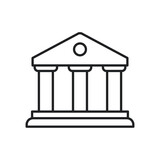 law courthouse line and fill style icon vector design