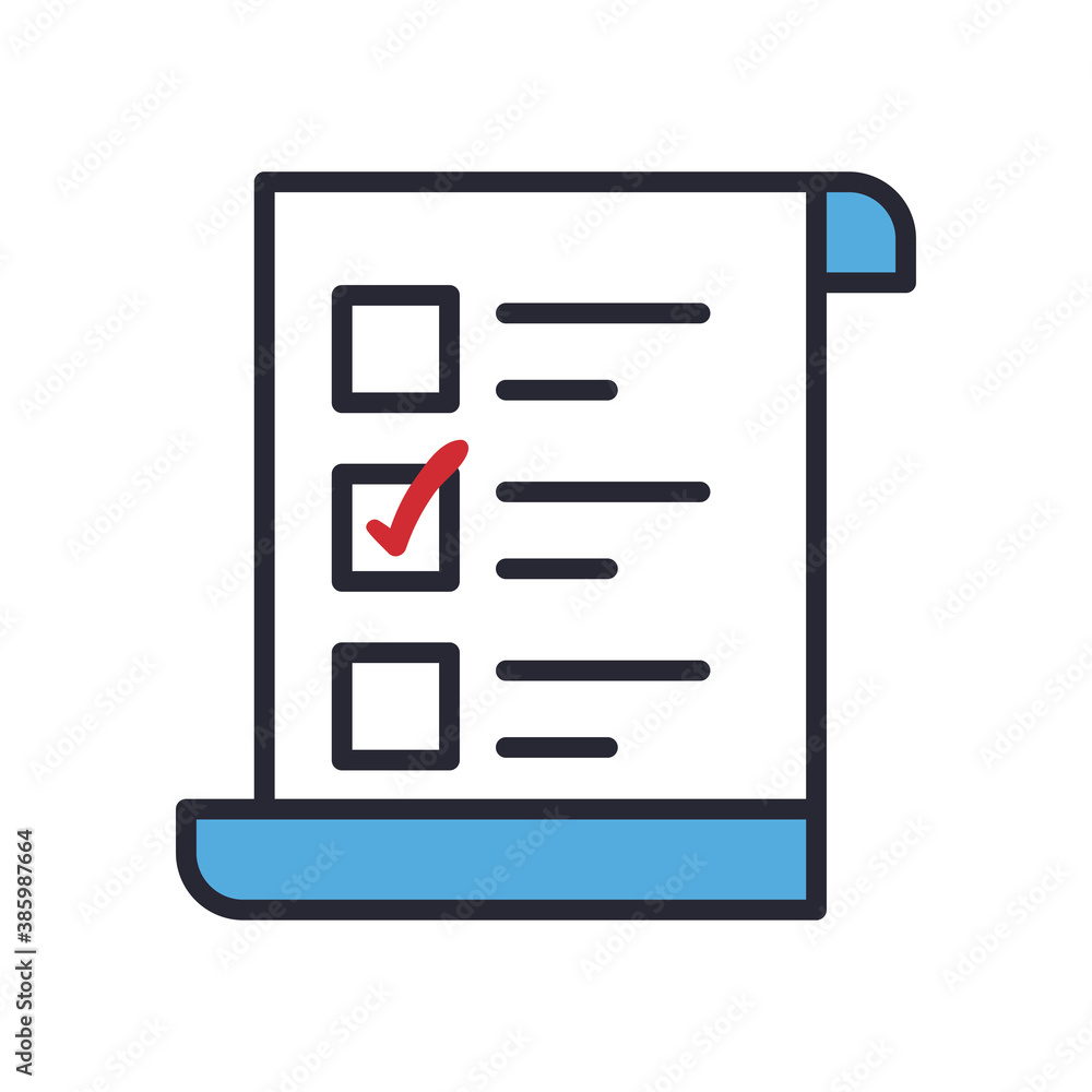 vote paper line and fill style icon vector design vote paper line and fill style icon vector design