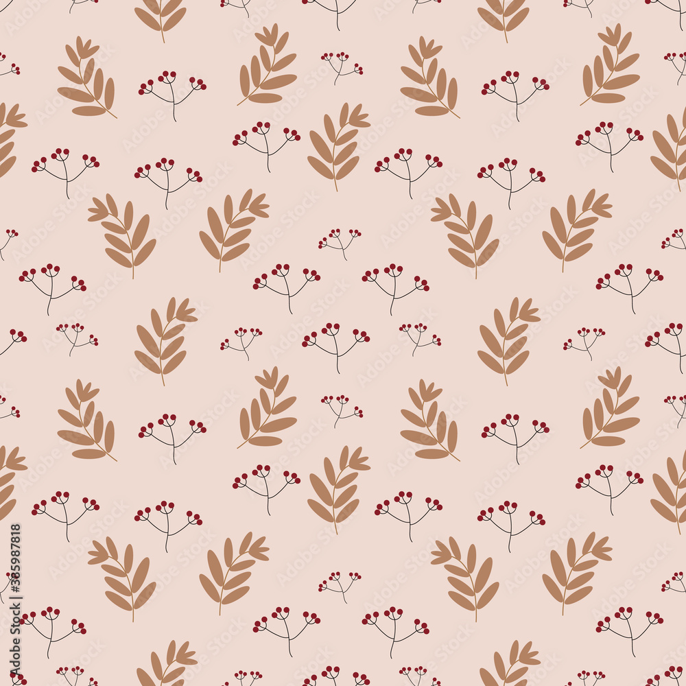 Wild flower an leaves seamless pattern.Great for wrapping paper,textile,fabric,scrapbooking Wild flower an leaves seamless pattern.Great for wrapping paper,textile,fabric,scrapbooking