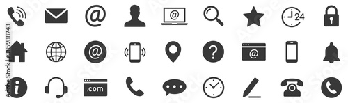 Contact icon set. Web icons set.