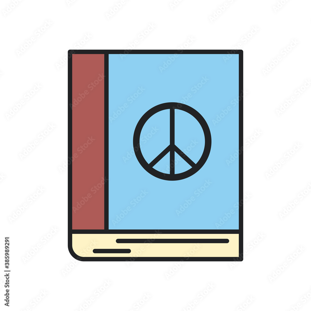 peace and love book line and fill style icon vector design peace and love book line and fill style icon vector design
