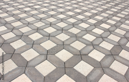 
decorative stone pavement road in the park