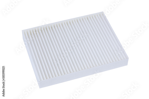 new Russian car air filter isolated on white background