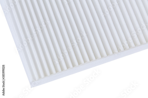 new car air filter isolated on white background