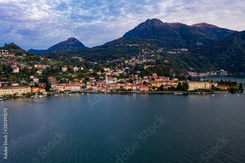 Aerial view  Menaggio in the morning  Lake Como  Province of Como  Lombardy  Italy
