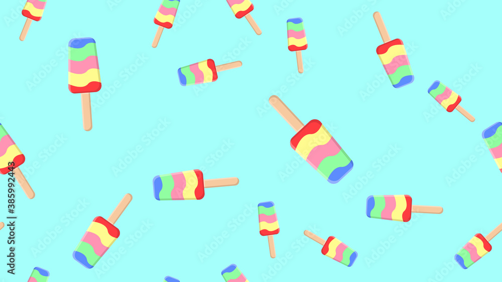 Ice cream colorful seamless pattern isolated on white background Ice cream colorful seamless pattern isolated on white background
