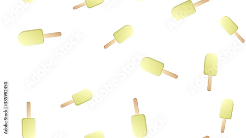 Seamless pattern with ice cream cones isolated on white background