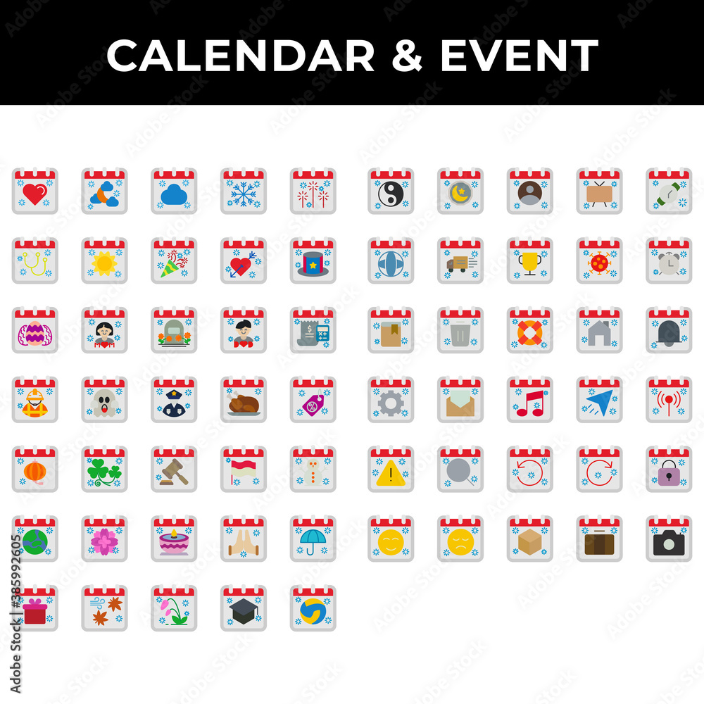 icon set calendar and event include love, islam, cloud, snow, firework, stethoscope, sun, new year, valentine, presidents, easter, mothers, day, memorial, fathers, tax, labor, halloween, veteran icon set calendar and event include love, islam, cloud, snow, firework, stethoscope, sun, new year, valentine, presidents, easter, mothers, day, memorial, fathers, tax, labor, halloween, veteran