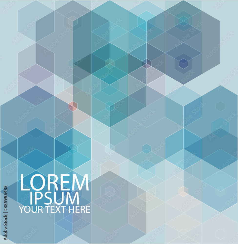 Vector Abstract geometric background. Blue hexagon shape Vector Abstract geometric background. Blue hexagon shape