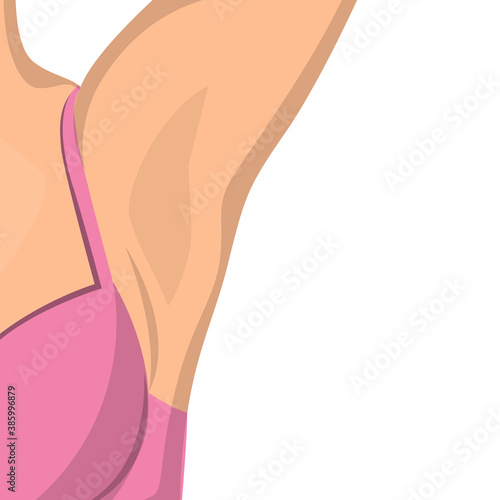 Hairless female armpit after depilation vector isolated. Idea of beauty and body care. Illustration of part of a female body.
