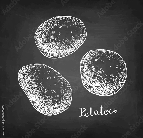 Chalk sketch of potatoes.