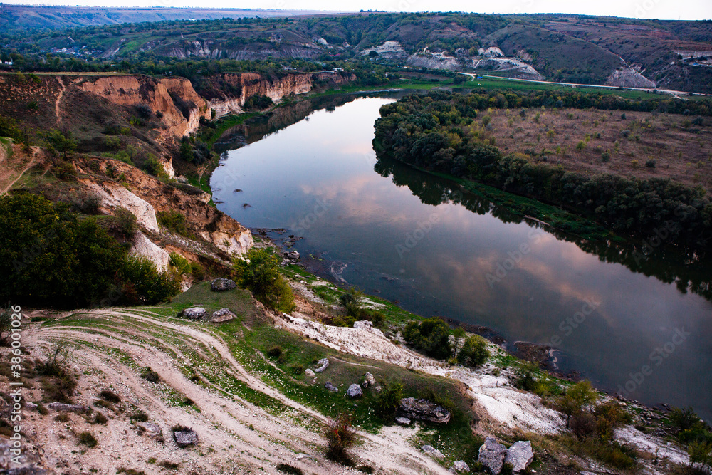 Beautiful and wild nature in Europe.  Colored and amazing landscape in Moldova.