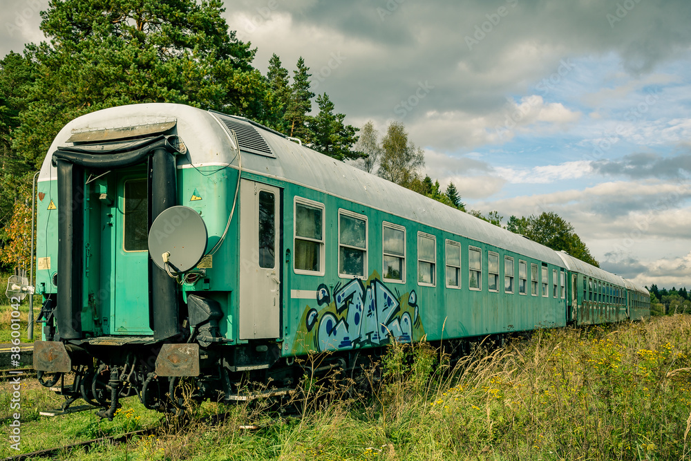 Fototapeta premium old train in the countryside