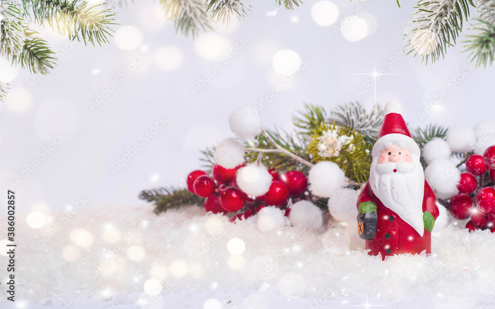 Merry Christmas and Happy New Year, Holidays greeting card with blurred bokeh background Merry Christmas and Happy New Year, Holidays greeting card with blurred bokeh background