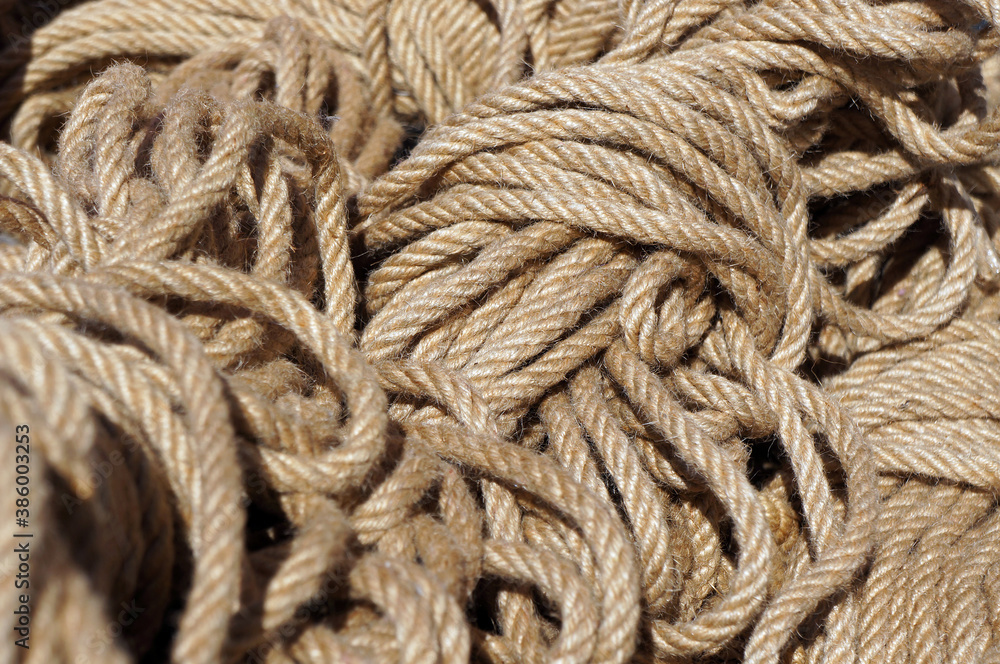 Hank of nautical rope. Hank of nautical rope.