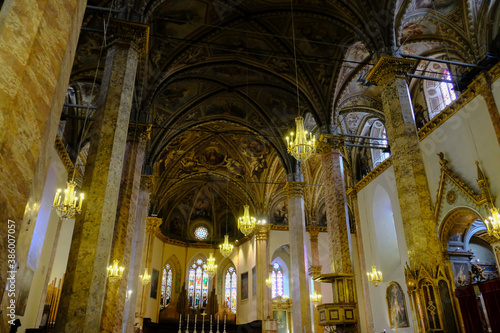 Perugia - August 2019: interior of San Lorenzo cathedral