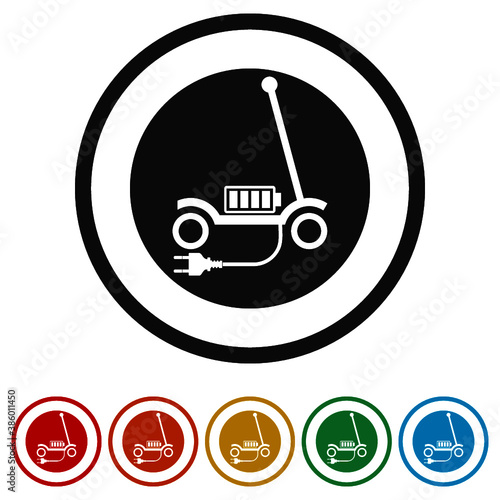 Electric scooter ring icon, color set