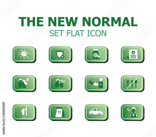 new normality road sign gradient style set icons vector design
