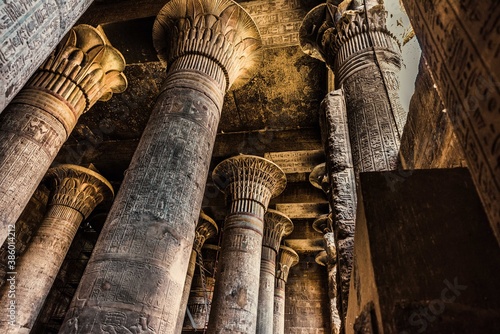 Columns and hieroglyphs in the Temple of Khnum at Esna